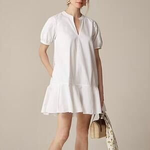 J.Crew Delilah Dress Cotton Poplin White Size XS Tall NWT